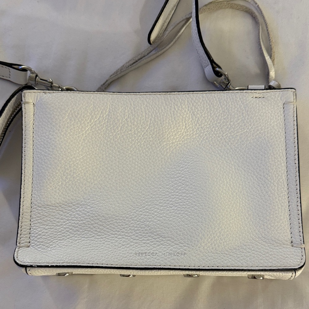 Rebecca Minkoff White Pebbled Leather Crossbody Bag - Picture 4 of 8